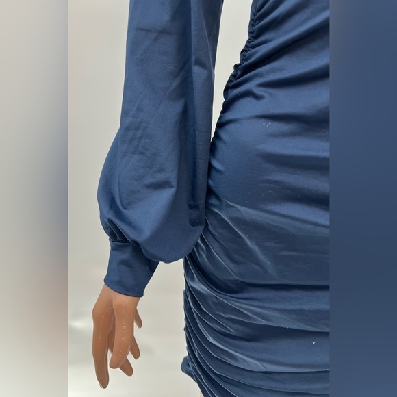 Midnight Blue Rouched Dress (NWOT) M - Picture 6 of 10